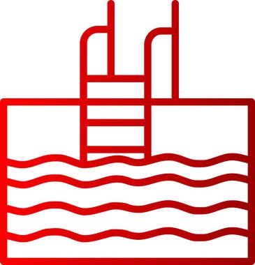 Yüzme Havuzu Çizgisi Gradyan Simgesi