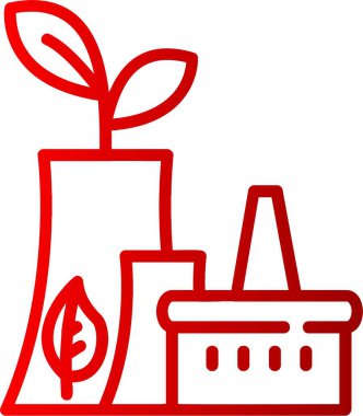 elektrik santrali çizgi gradyan simgesi