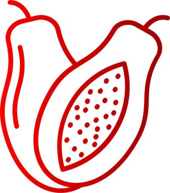 Papaya Çizgisi Gradyan Simgesi