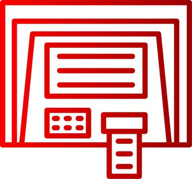 Atm Makine Satırı Gradyan Simgesi