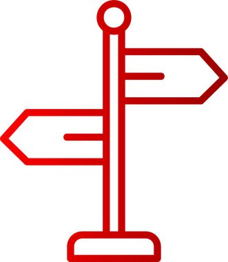 Yön İmzalama Çizgisi Gradyan Simgesi