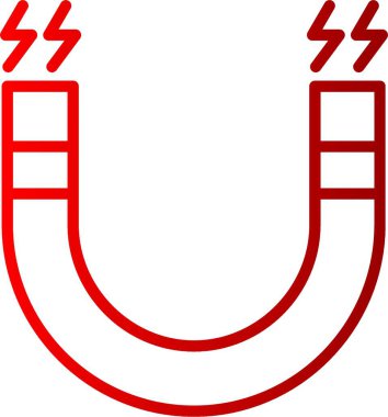 Mıknatıs Çizgisi Gradyan Simgesi