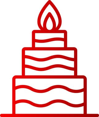 Doğum günü Pasta Hattı Gradyan Simgesi