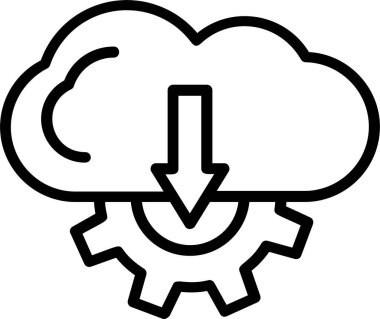 Bulut İndirme Satırı Gradyan Simgesi