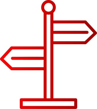 Yön İmzalama Çizgisi Gradyan Simgesi