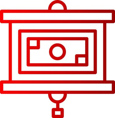 Projektör Ekran Satırı Gradyan Simgesi