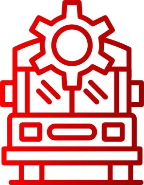 Okul Otobüsü Ayarlama Satırı Gradyan Simgesi