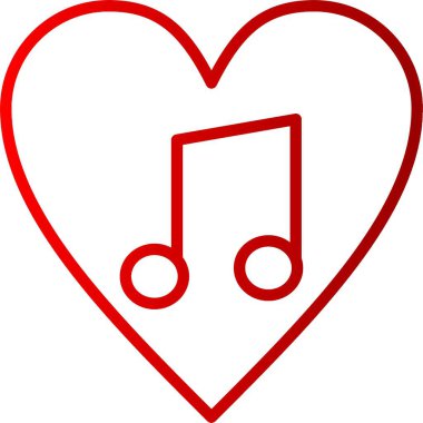 Favori Müzik Satırı Gradyan Simgesi