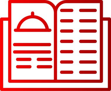Restoran Menüsü Satır Gradyan Simgesi
