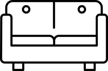 Kanepe Yatak Çizgisi Simge Tasarımı