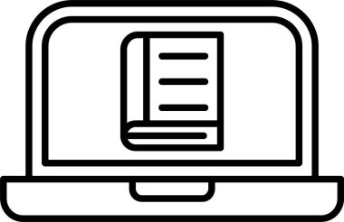 Çevrimiçi öğrenme çizgisi simgesi tasarımı