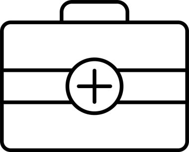 İlk Yardım Kit Satır Simgesi Tasarımı