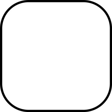 Yuvarlak Köşe Çizgisi Simge Tasarımı