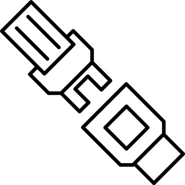 Emniyet Kemeri Çizgisi Simgesi Tasarımı