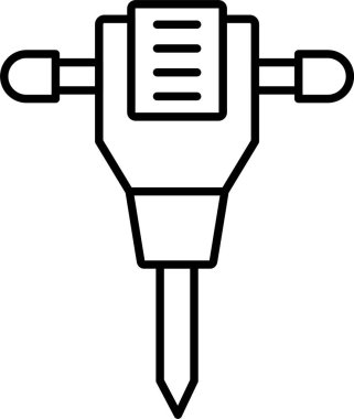 Jack Hammer Line Icon Design clipart