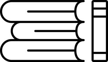 Kitap Yığını Satır Simgesi Tasarımı