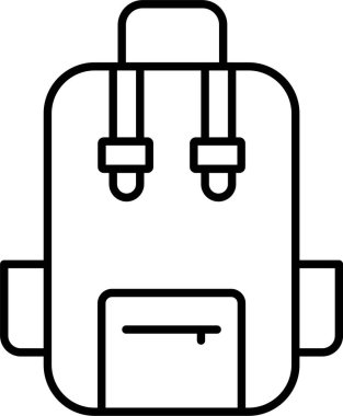 Okul Çantası Satır Simgesi Tasarımı