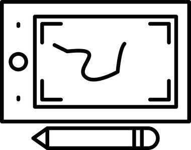 Kalem Tableti Satırı Simgesi Tasarımı