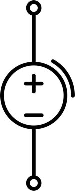 DC Voltaj Kaynak Satır Simgesi Tasarımı