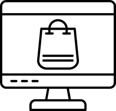 Çevrimiçi Alışveriş Hattı Simgesi Tasarımı