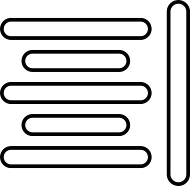 Yatay Hizalama Satır Simgesi Tasarımı