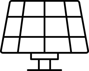Güneş Paneli çizgi simgesi tasarımı