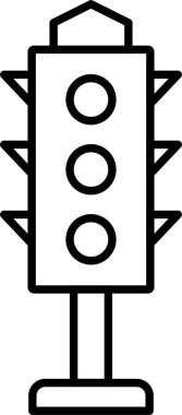 Trafik Işıkları Çizgisi Simge Tasarımı