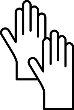 Temizleme Eldivenleri Satırı Simgesi Tasarımı