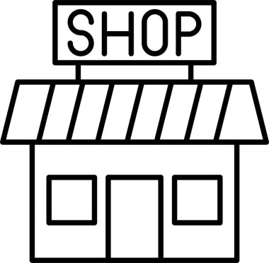 Dükkan çizgisi simgesi tasarımı