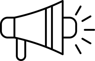 Bullhorn Çizgisi Simge Tasarımı