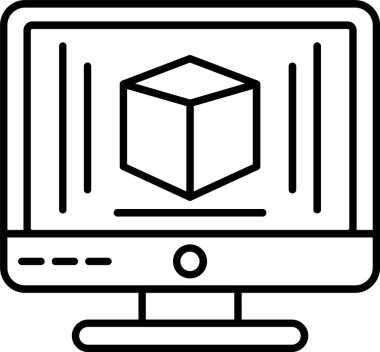 3d Modelleme Satırı Simgesi Tasarımı