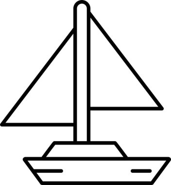 Küçük Yat Çizgisi Simge Tasarımı