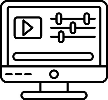 Video Düzenleyici Satır Simgesi Tasarımı