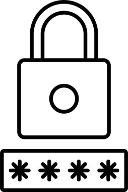 Security Pin satır simgesi tasarımı