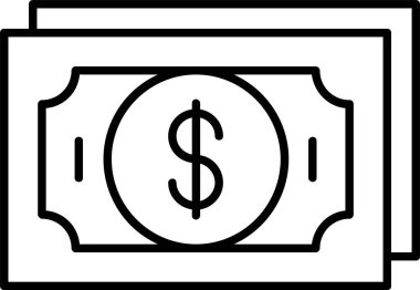 Dolar Çizgisi Simgesi Tasarımı