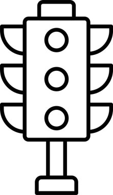 Trafik Işıkları Çizgisi Simge Tasarımı