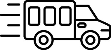 Teslimat Truck çizgisi simgesi tasarımı