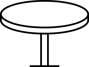 Yuvarlak Tablo Çizgisi Simge Tasarımı