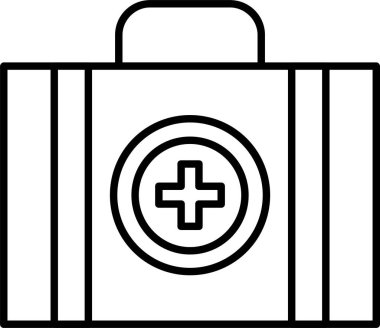 İlk Yardım Kit Satır Simgesi Tasarımı