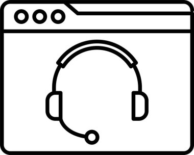 Web Sitesi Desteği Satır Simgesi Tasarımı