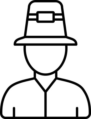 Şapka Adam Satırı Simgesi Tasarımı