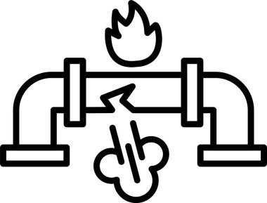 Gaz Sızıntısı Çizgisi Simgesi Tasarımı