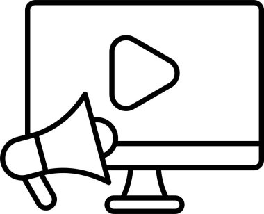 Video Pazarlama Satır Simgesi Tasarımı