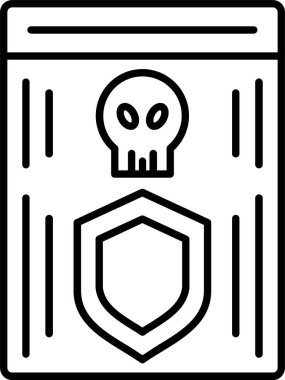 Kalkan çizgi simgesi tasarımı