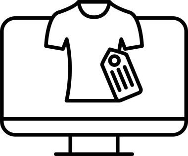 Çevrimiçi Alışveriş Hattı Simgesi Tasarımı