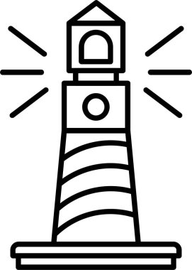 Deniz feneri çizgi simgesi tasarım