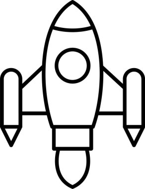 Uzay Gemisi Fırlatma Satırı Simgesi Tasarımı