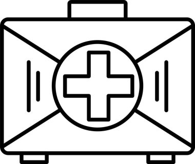 İlk Yardım Kit Satır Simgesi Tasarımı