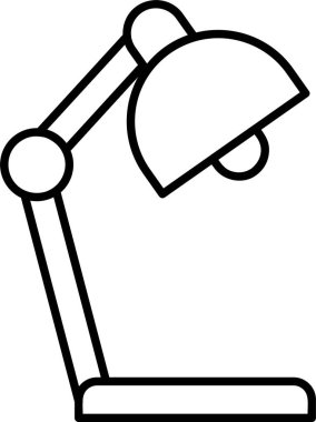 masa lambası çizgisi simgesi tasarımı