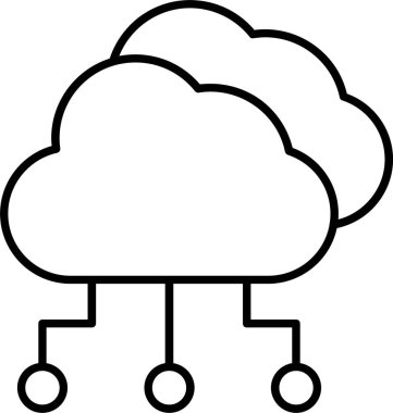 bulut hesaplama çizgisi simgesi tasarımı